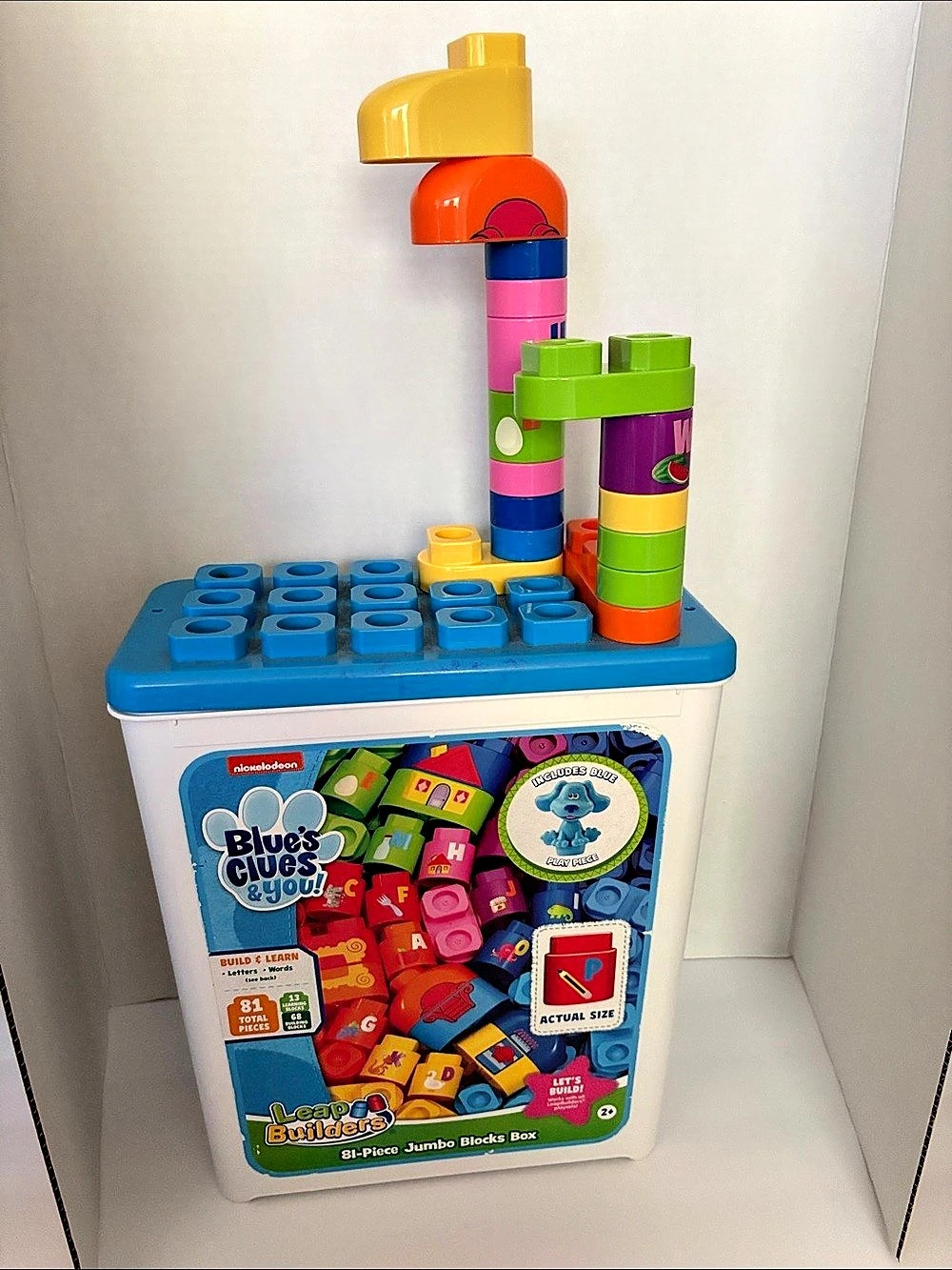 LeapFrog LeapBuilders Blue's Clues & You! 81-Piece Jumbo Blocks Box Blocks Set